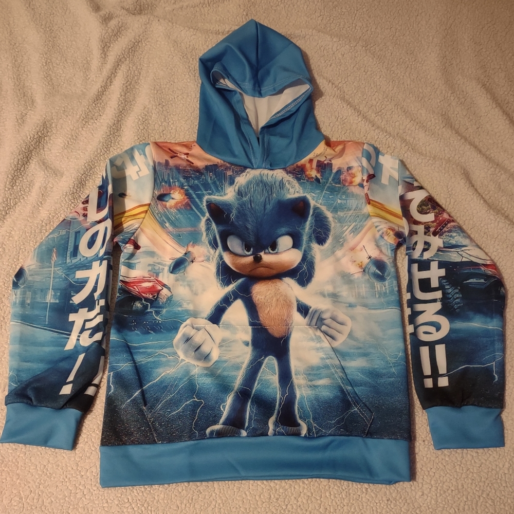 Kids super Sonic 3D hoodie size medium 9/10 spring fashion polyester hoodie